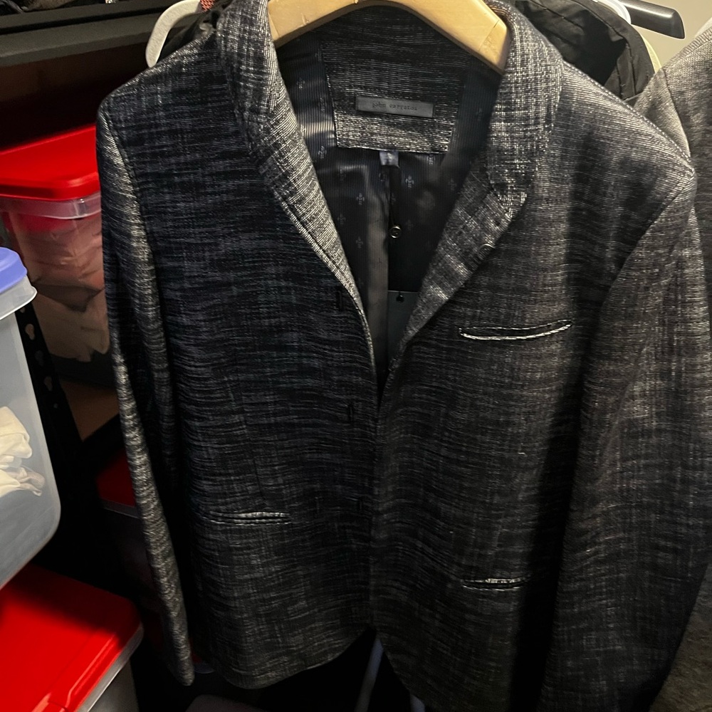John Varvatos Charcoal Textured Blazer